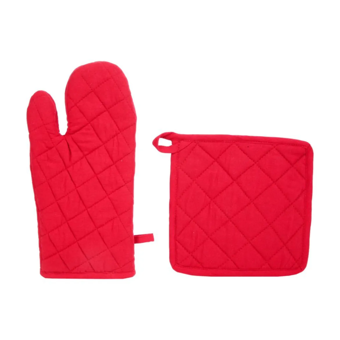 Juego Manopla+Agarrador Cocina Rojo