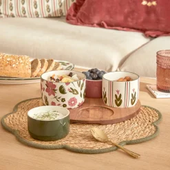 Juego para aperitivos MONA 5 piezas tabla acacia