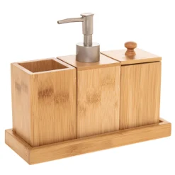 Juego Para Baño 3 Piezas De Bambú