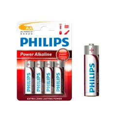 Juego 4 pilas alcalinas PHILIPS power life