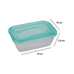 Juego 5 Recipientes Plast Tapa Azul 0.5L