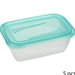 Juego 5 Recipientes Plast Tapa Azul 0.5L