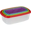 Juego 4 Recipientes Rect. C/Tapa Colores