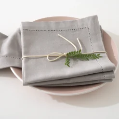 Juego 4 Servilletas Chambray Gris 40x40