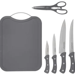 Juego Tabla De Cortar+4 Cuchillos