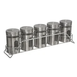 Juego 5 Tarros Especias Acero Inoxidable