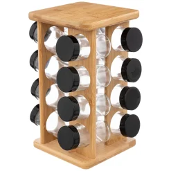 Juego 16 tarros p/especias c/soporte rotativo