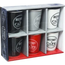 Juego 6 Tazas De Café Sin Asas 10Cl