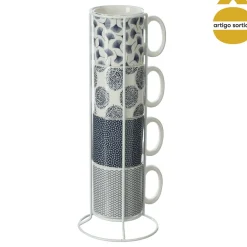 Juego 4 Tazas De Cerámica C/Diseño 26 Cl