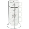 Juego 4 tazas HAPPY con soporte 22cl