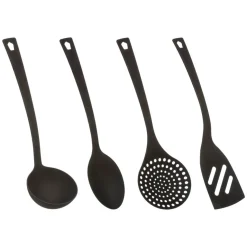 Juego 4 Utensilios De Nailon Negro