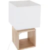 Lámpara De Madera Cuadrada 18x18x32Cm