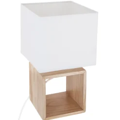 Lámpara De Madera Cuadrada 18x18x32Cm