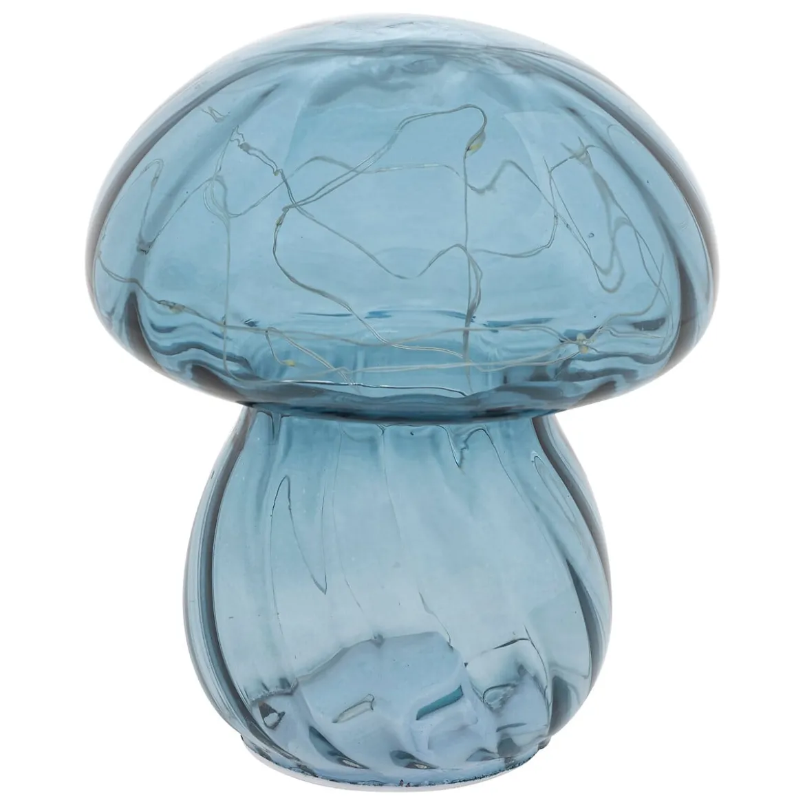 Lámpara De Mesa Azul De Vidrio Malu