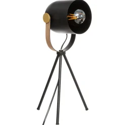 Lámpara de mesa BIL negra de metal con trípode