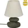 Lámpara De Mesa Cerámica 3 Piedras 30Cm