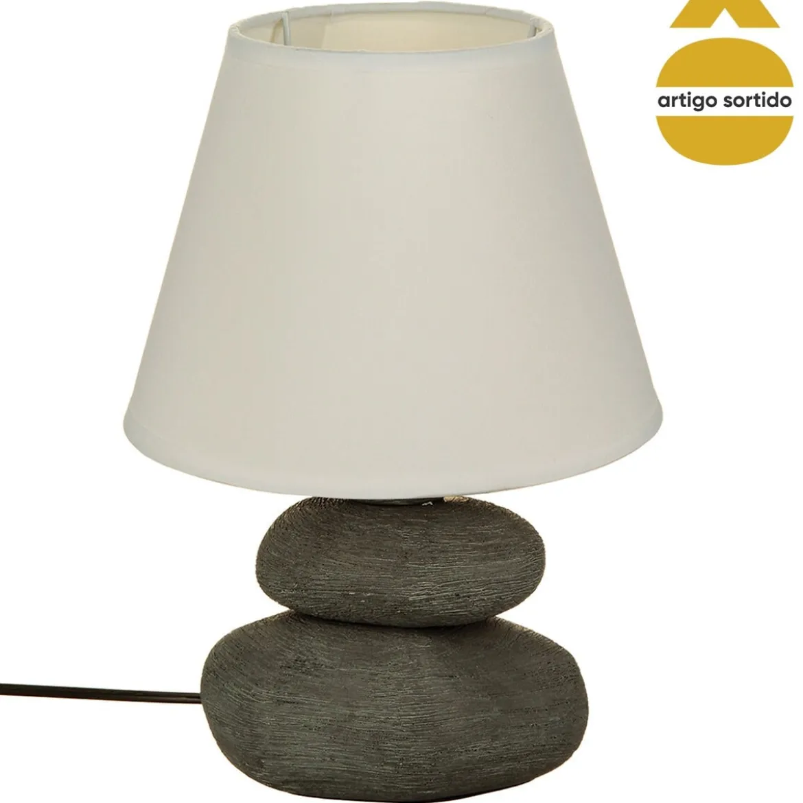 Lámpara De Mesa Cerámica 3 Piedras 30Cm