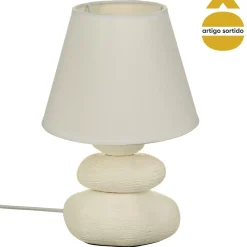 Lámpara De Mesa Cerámica 3 Piedras 30Cm