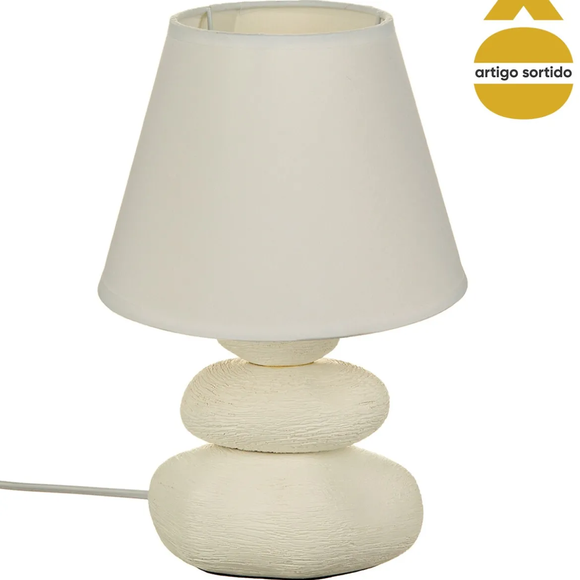 Lámpara De Mesa Cerámica 3 Piedras 30Cm