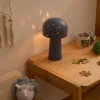 Lámpara de mesa champiñon azul de metal 27x16cm