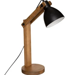 Lámpara De Mesa Cuba De Madera 56Cm