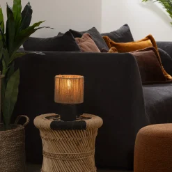 Lámpara De Mesa De Cerámica Negra Koby