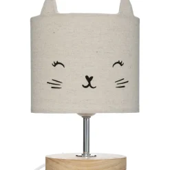 Lámpara De Mesa Deco Gato Gris