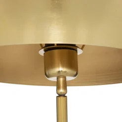 Lámpara De Mesa De Metal Dorada Con Base De Mármol