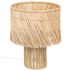 Lámpara De Mesa De Rafia Beige Yoni