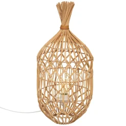 Lámpara De Mesa De Ratán Beige 55cm