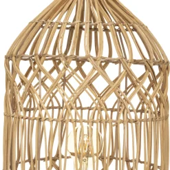 Lámpara De Mesa De Ratán Beige 55cm
