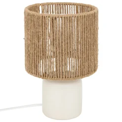 Lámpara De Mesa Koby De Cerámica Blanca