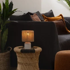 Lámpara De Mesa Koby De Cerámica Blanca