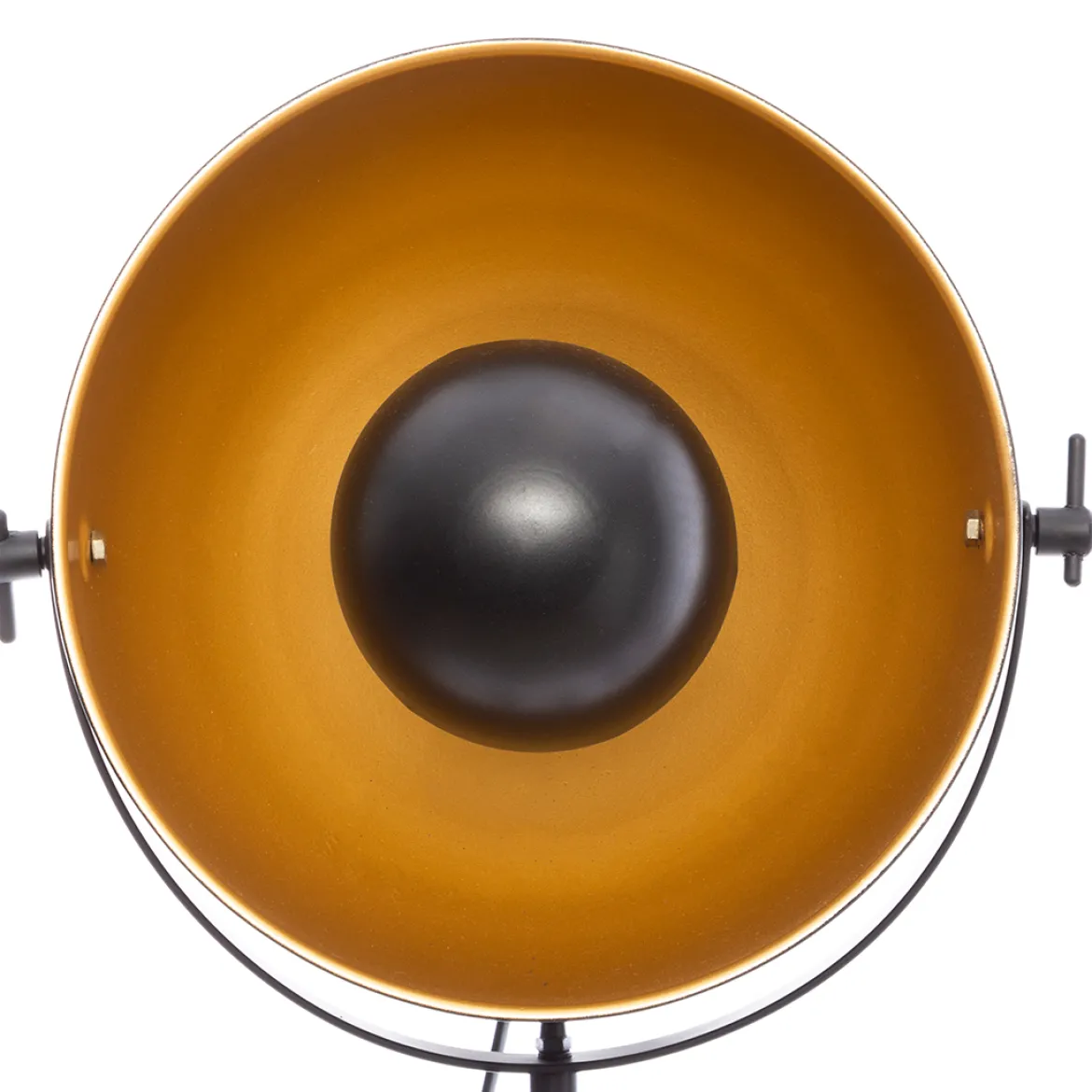 Lámpara De Mesa Lahti Negro Y Dorado Trípode