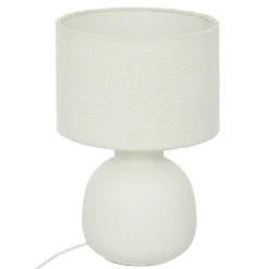 Lámpara De Mesa Lali Con Pantalla De Piel Bouclé