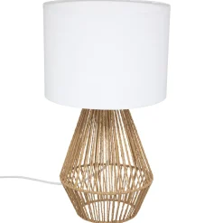Lámpara De Mesa Lila Beige 23x40Cm