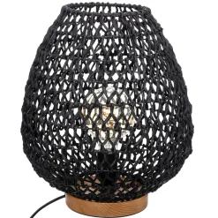 Lámpara De Mesa Negra Papel 35.5Cm