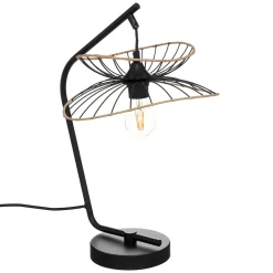 Lámpara De Mesa Negro Metal 50cm Alara