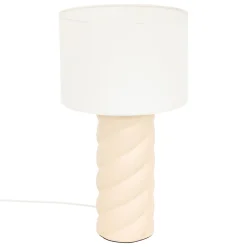 Lámpara De Mesa Noly Beige De Cerámica