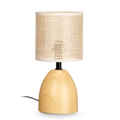 Lámpara de mesa ovalada efecto madera 28.5cm