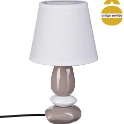 Lámpara De Mesa 3 Piedras Cerámica 30Cm