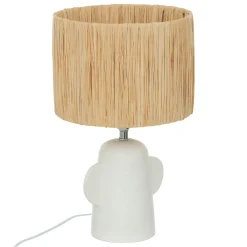 Lámpara De Mesa Raia Blanca En Cerámica 38cm