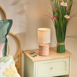Lámpara de mesa rosa de cerámica 17 cm