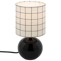 Lámpara de mesa TIMEO bola negra y blanca cerámica