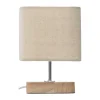 Lámpara de mesa TOXEY marfil de madera de pino