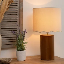 Lámpara de mesa VANIA marrón de madera 50cm
