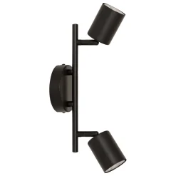 Lámpara de pared VICO negro con 2 bombillas