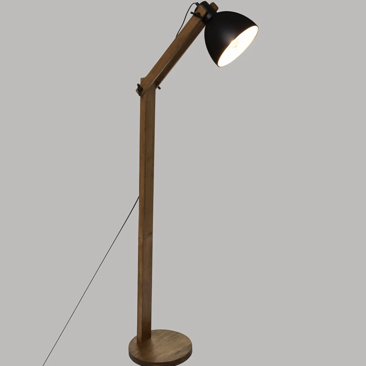 Lámpara De Pie Cuba Madera Y Metal 158Cm