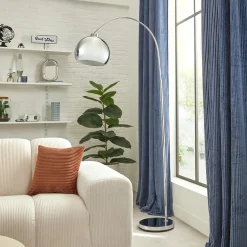 Lámpara de pie FLORIS plata 177cm