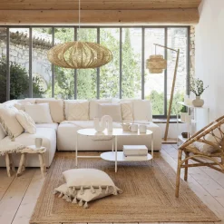Lámpara De Pie Liby Beige Bambú 64x173Cm